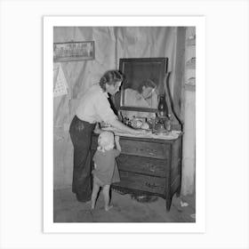 Southeast Missouri Farms Mother And Child In Bedroom Of Sharecropper Home By Russell Lee Art Print