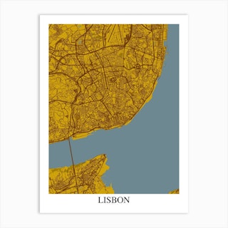 Lisbon Yellow Blue Art Print