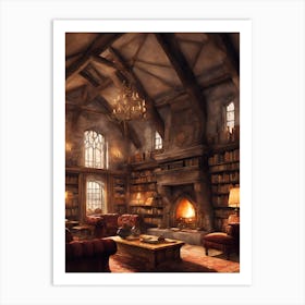Hogwarts Library Art Print
