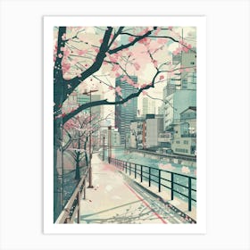 Tokyo Japan 3 Retro Illustration Art Print