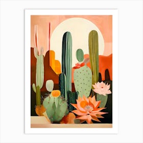 Cactus And Lotus Art Print