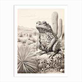 Desert Wave Frog Drawing 7 Art Print