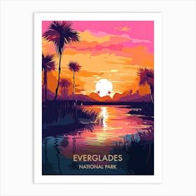 Everglades National Park Travel Poster Illustration Style 1 Art Print