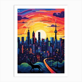 Toronto, Canada Skyline With A Cat 2 Art Print