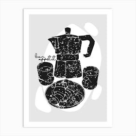 Coffee And Croissants Art Print