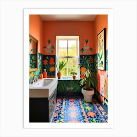 Colorful Bathroom Art Print