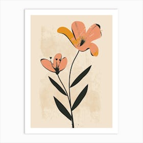 Perth Flower Market Boho Minimalist Style 1 Art Print