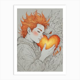 Boy And An Owl Art Print