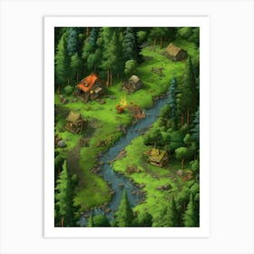 Forest Reserve Pixel Art 2 Art Print