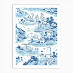 Dubrovnik In Croatia, Inspired Travel Pattern 2 Art Print