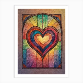 Heart Stained Glass Art Print