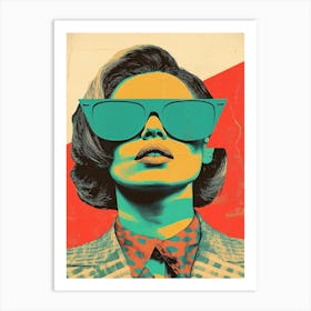 Woman In Sunglasses Collage Art Print