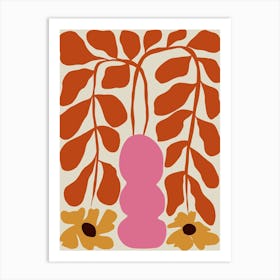 Dropping orange fern Art Print