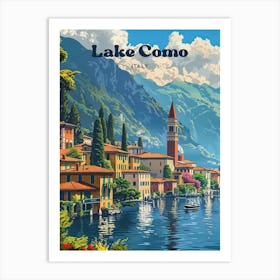 Lake Como Coastal Travel Art Art Print