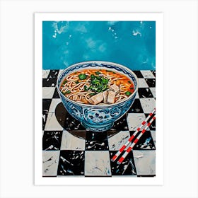 Pho Blue Checkerboard 2 Art Print