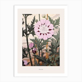 Flower Illustration Phlox 3 Poster Art Print