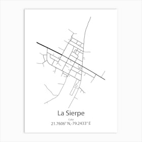 La Sierpe,Cuba Minimalist Map Art Print