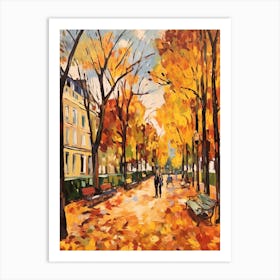 Autumn City Park Painting Parc Monceau Paris France 1 Art Print