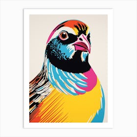 Andy Warhol Style Bird Partridge 1 Art Print