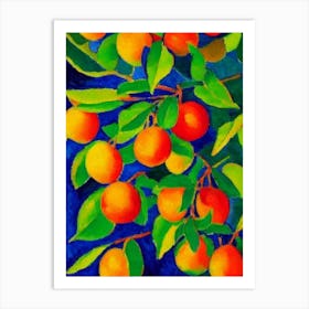 Loquat 2 Fruit Vibrant Matisse Inspired Painting Fruit Art Print