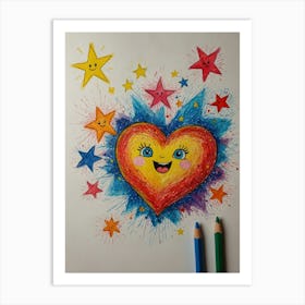 Heart With Stars 2 Art Print