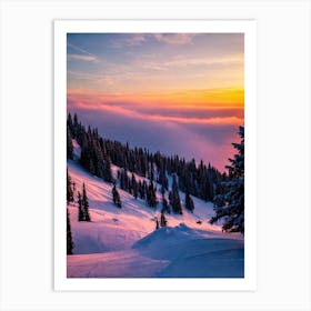 Bardonecchia, Italy Sunrise Skiing Poster Art Print