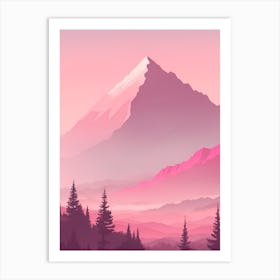 Misty Mountains Vertical Background In Pink Tone 83 Art Print