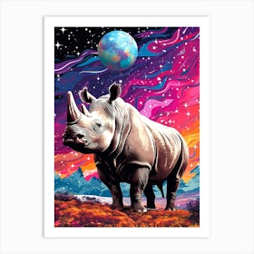 Rhino In The Sky Art Print