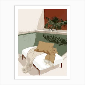 Poolside Lounge Art Print