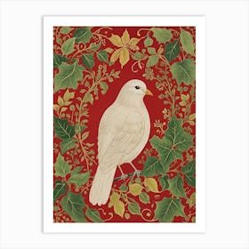 Festive White Dove Art Print