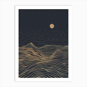 Moonlight Over The Ocean 9 Art Print