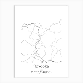 Toyooka,Japan Minimalist Map Art Print