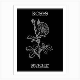 Roses Sketch 27 Poster Inverted Art Print
