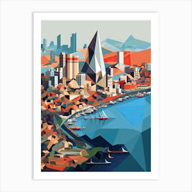 San Diego, Usa, Geometric Illustration 2 Art Print