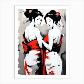 Traditional Japanese Art Style Geisha Girls 6 Art Print
