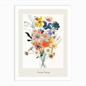 Oxeye Daisy Collage Flower Bouquet Poster Art Print