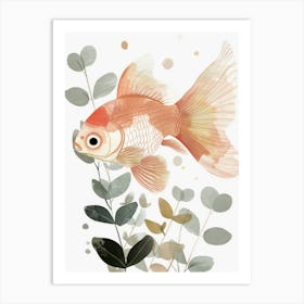 Charming Nursery Kids Animals Goldfish 4 Art Print