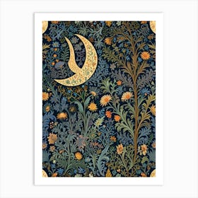 William Morris Moon And Flowers 14 Art Print