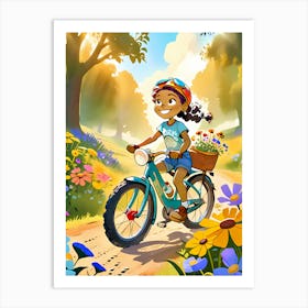 Girl On A Bike Art Print