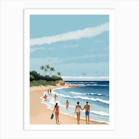People On The Beach Painting (36) Art Print
