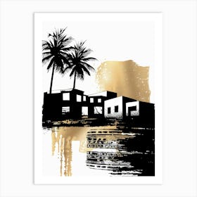 House With Palm Trees Art Print