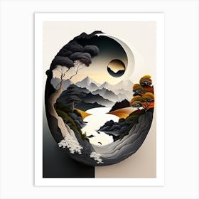 Landscapes 3, Yin and Yang Illustration Art Print