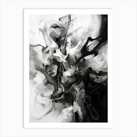 Transcendent Echoes Abstract Black And White 2 Art Print