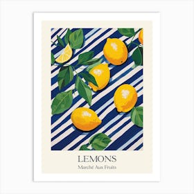 Marche Aux Fruits Lemons Fruit Summer Illustration 2 Art Print