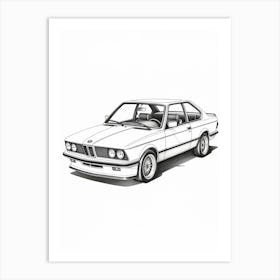 Bmw 325 Is Line Drawing 1 Art Print