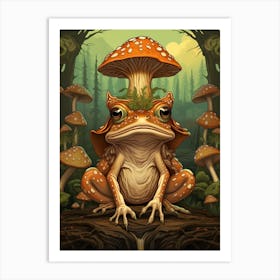 Wood Frog On A Throne Storybook Style 7 Art Print