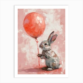 Cute Rabbit 11 With Balloon Art Print