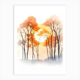 Sunset In The Forest 30 Art Print