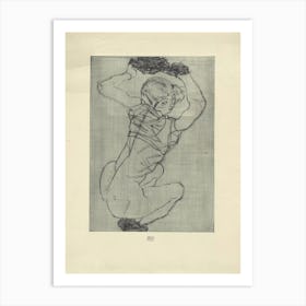 Crouching, Egon Schiele Art Print