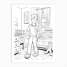 Andy S Room (Toy Story) Fantasy Inspired Line Art 4 Art Print